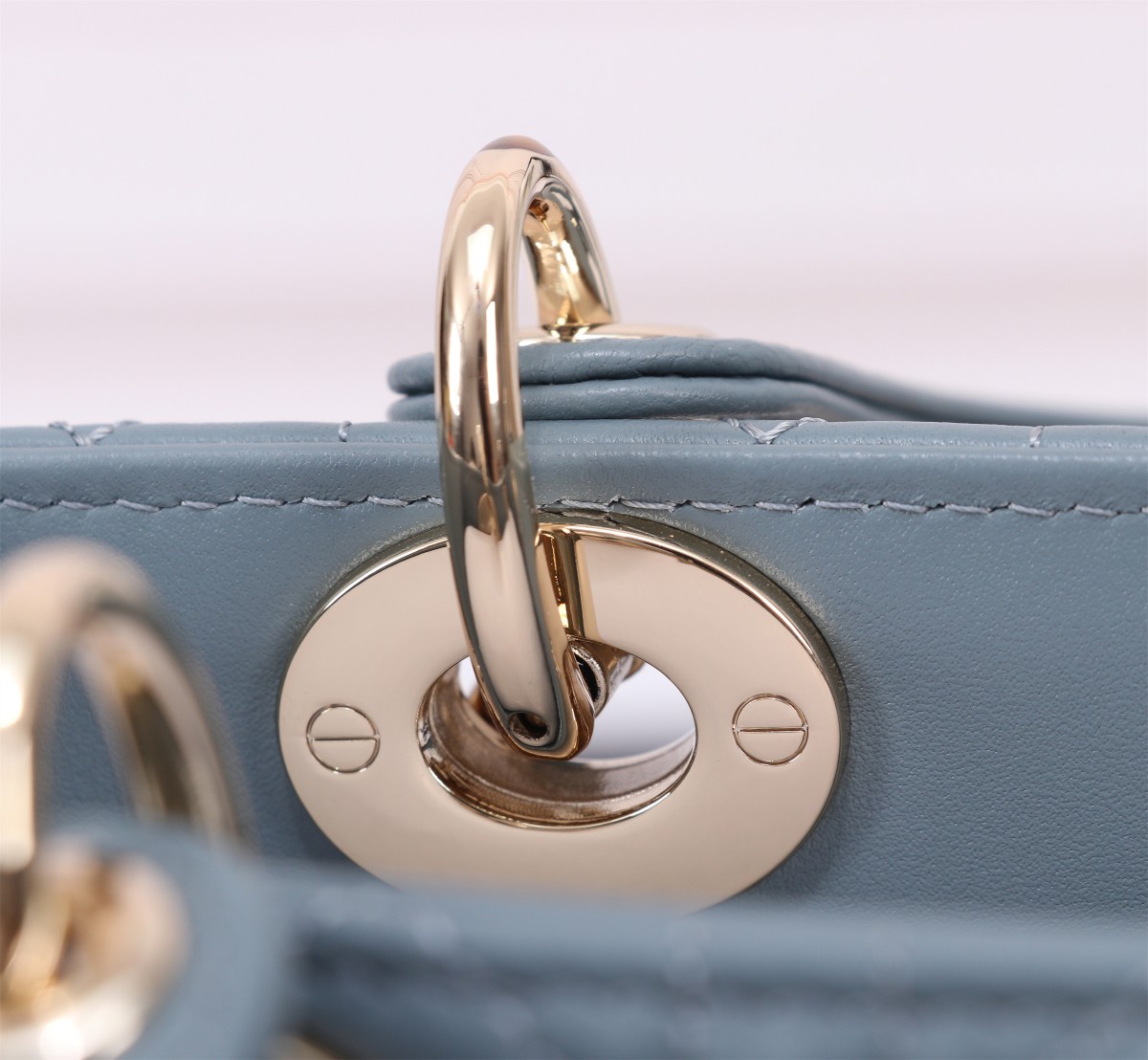 Bagsaaa Small Lady D10r My ABCD10r Bag Sky Blue Cannage Lambskin - 20 x 17 x 8 cm