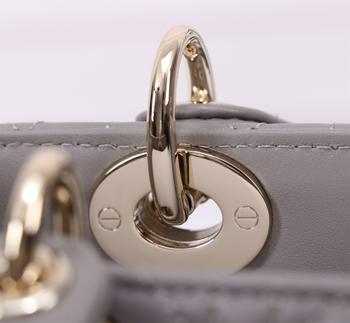 Bagsaaa D10r Lady Small Grey Lambskin Leather 20cm