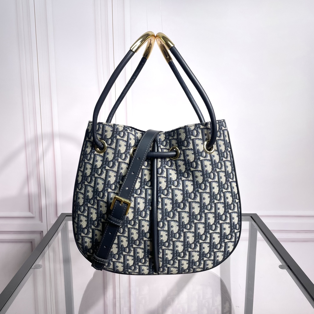 Bagsaaa Medium D10r Nolita Bag Blue D10r Oblique Jacquard - 27 x 25 x 5 cm