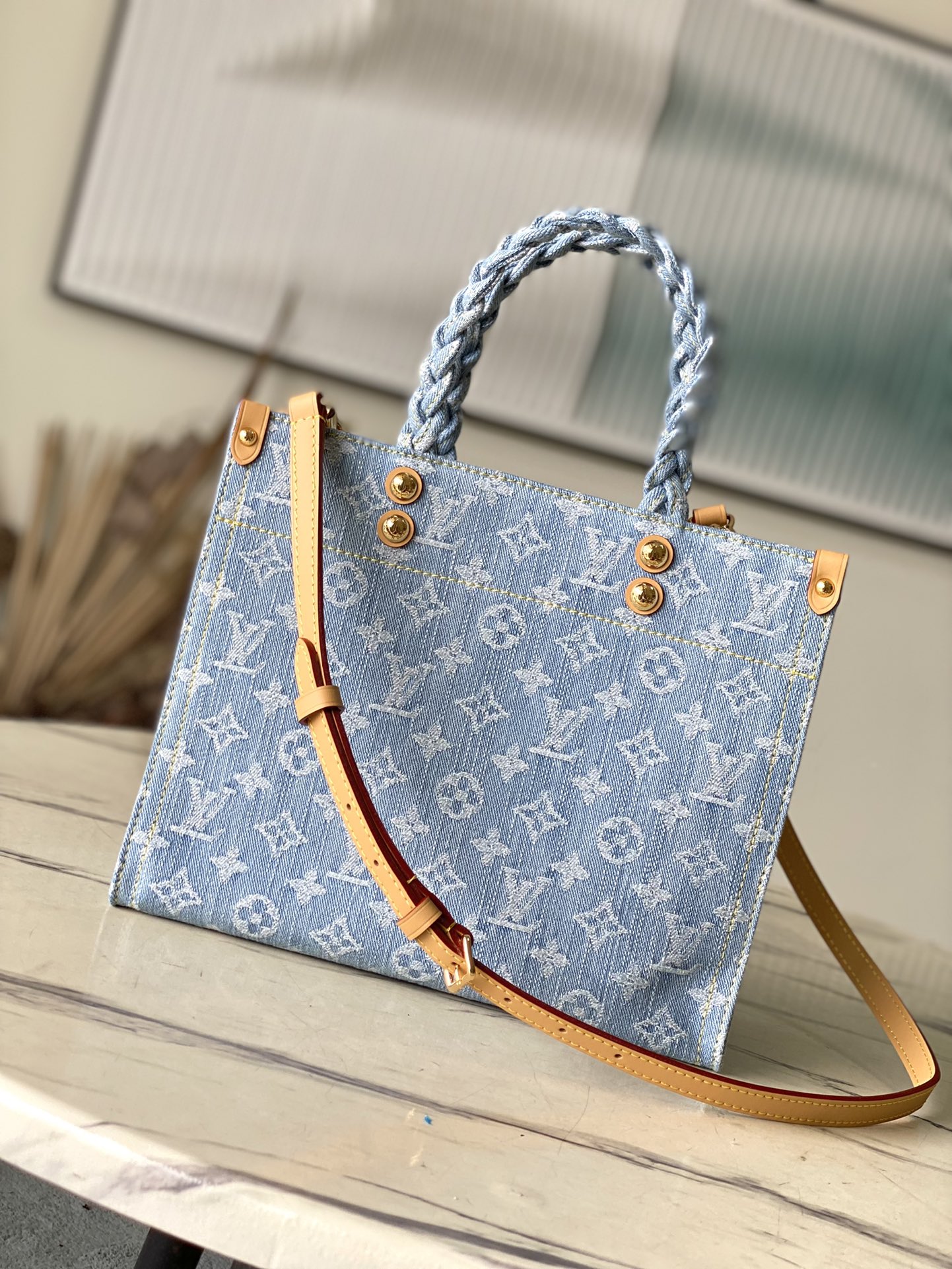 Bagsaaa L0vis Vvtt0n M24897 Let Go PM Bag Sky Blue Denim - 28 x 23 x 10.5 cm