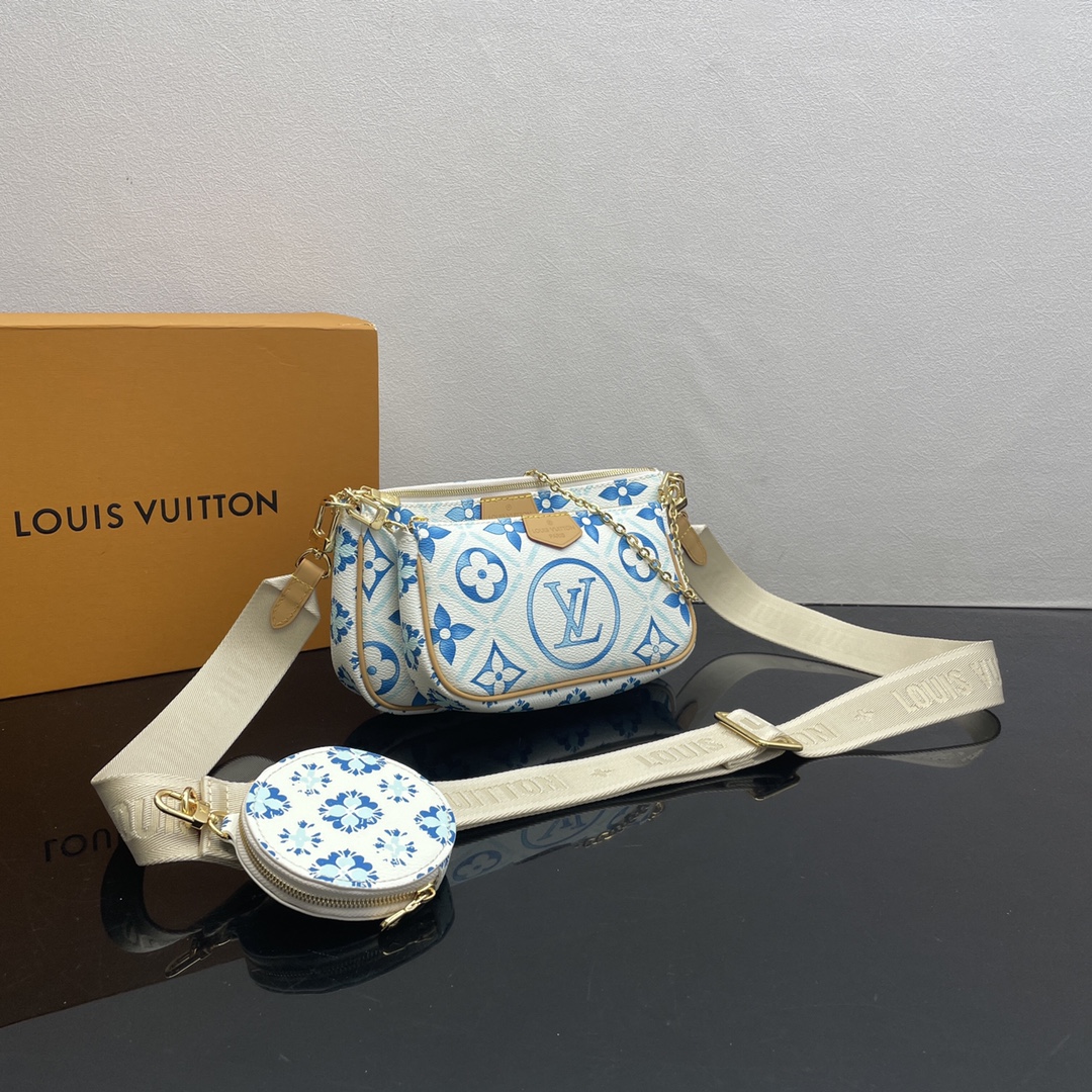Bagsaaa L0vis Vvtt0n M25374 Multi Pochette Accessoires Bag Lagoon Blue - 24 x 13.5 x 4 cm