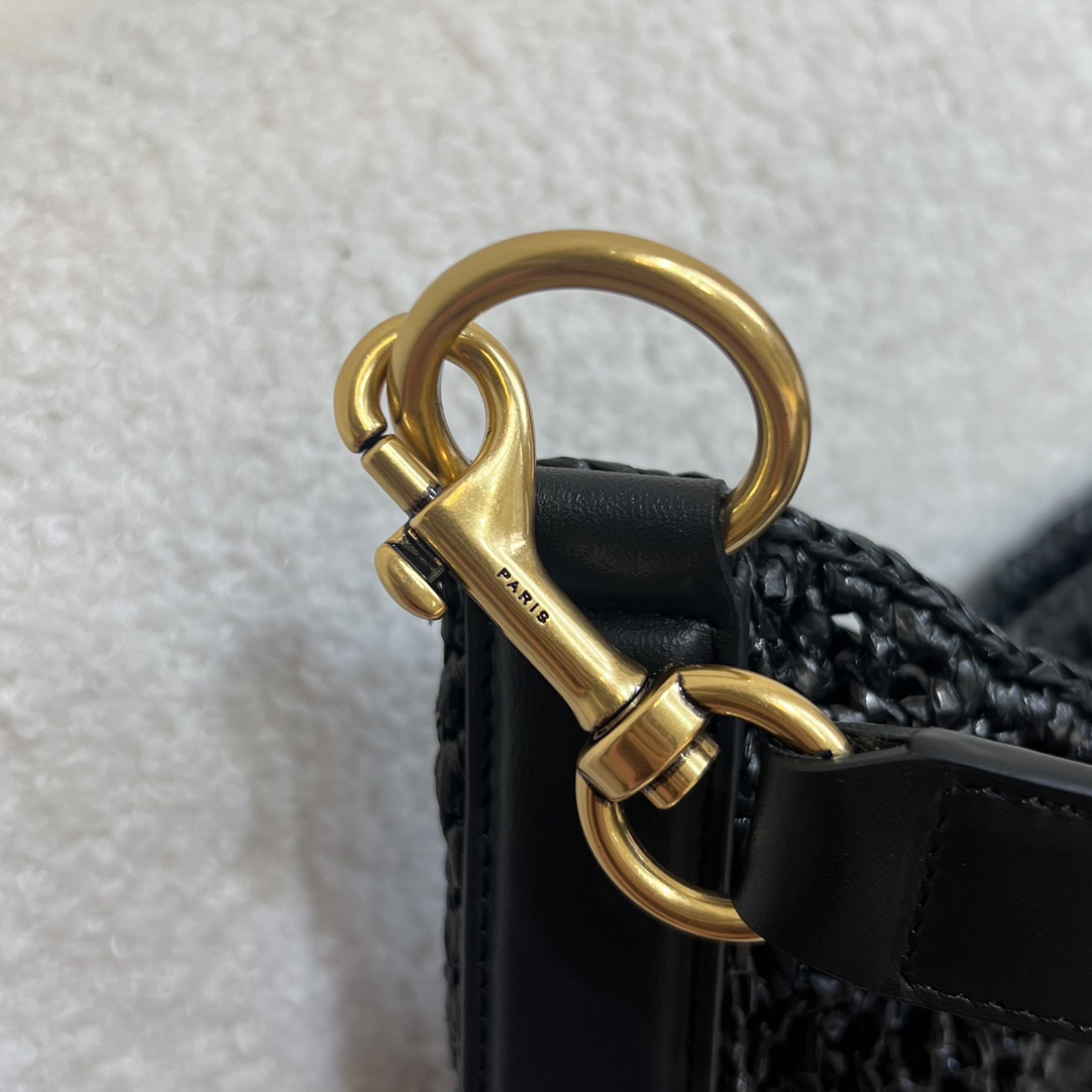 Bagsaaa Y51 Oxalis Bag In Raffia Macramé 781289 Black - 37 X 40 X 3 CM