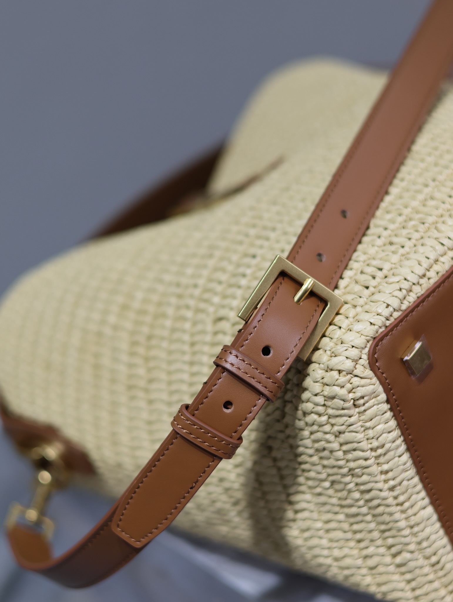 Bagsaaa Y51 Le 37 In Woven Raffia And Vegetable-Tanned Leather 773991 - 20 X 25 X 16 CM