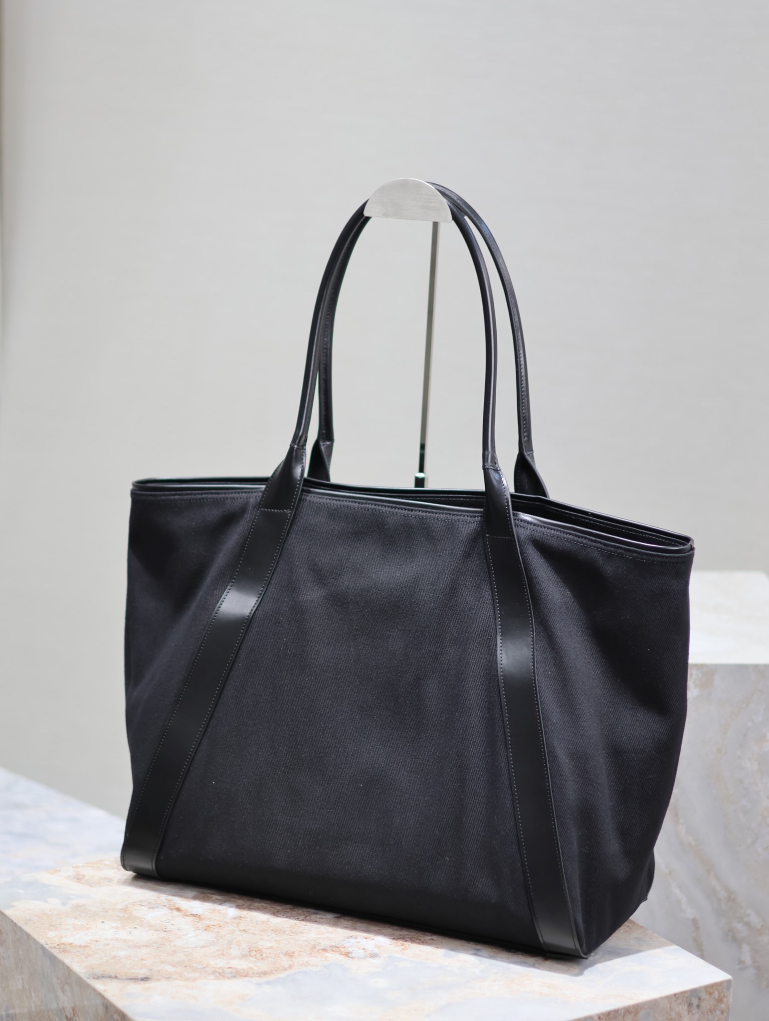 Bagsaaa Y51 Rive Gauche Tote Bag In Canvas 780096 Black - 40–60 X 30 X 20 CM