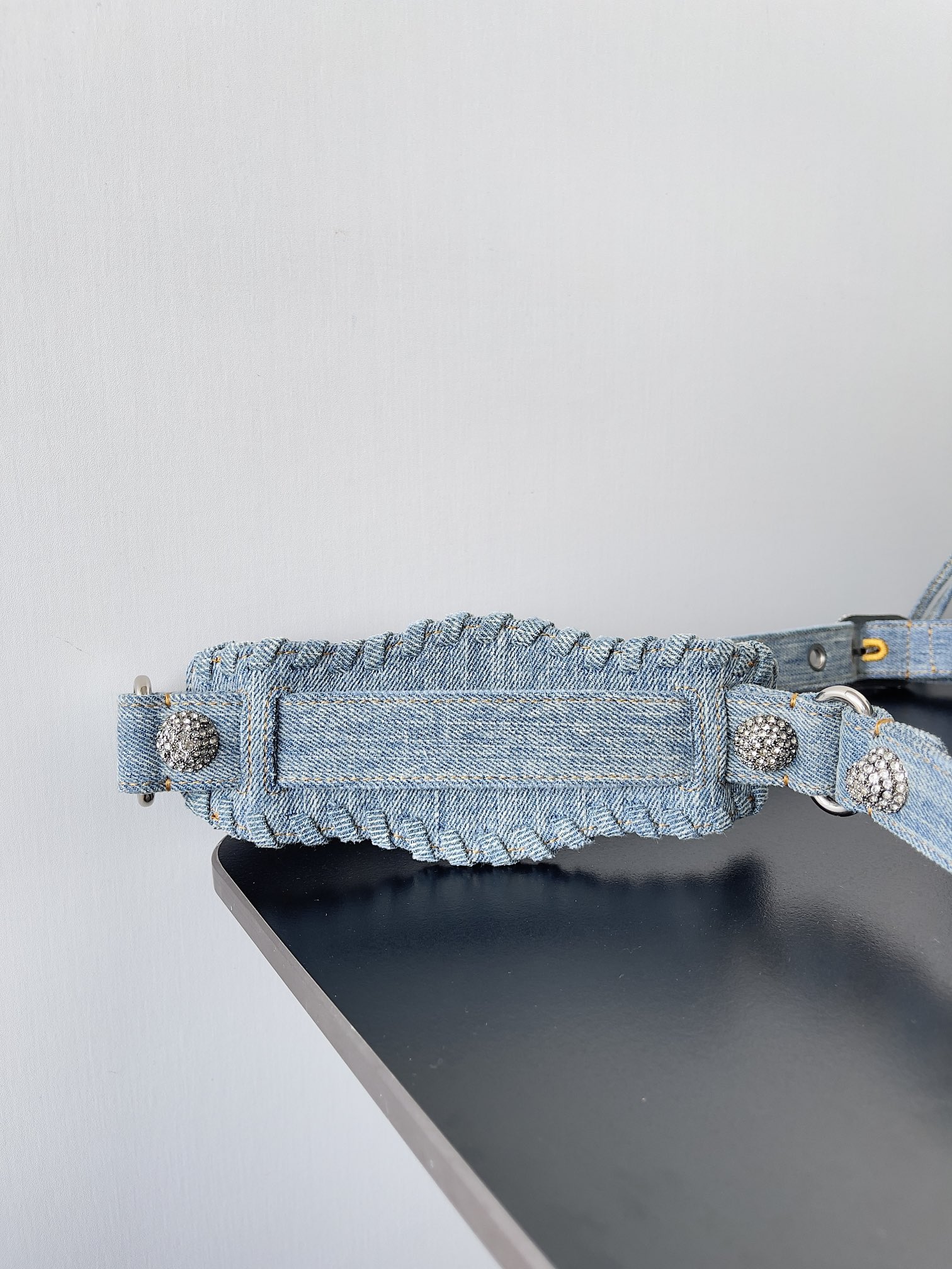 Bagsaaa Ba1en*iaga Neo Cagole City Handbag In Blue Washed Denim - 39*17*24cm