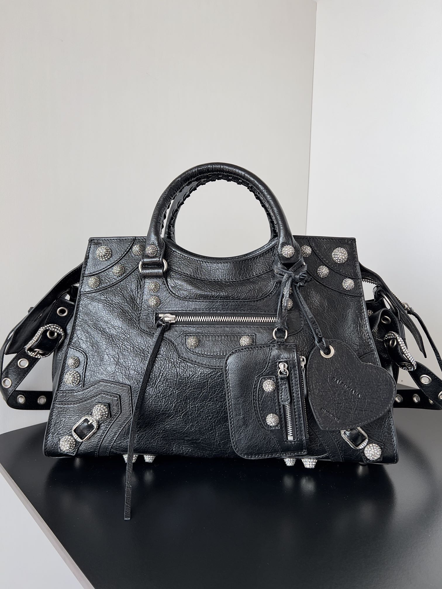 Bagsaaa Ba1en*iaga Neo Cagole City Handbag In Black Arena Lambskin - 39*17*24cm