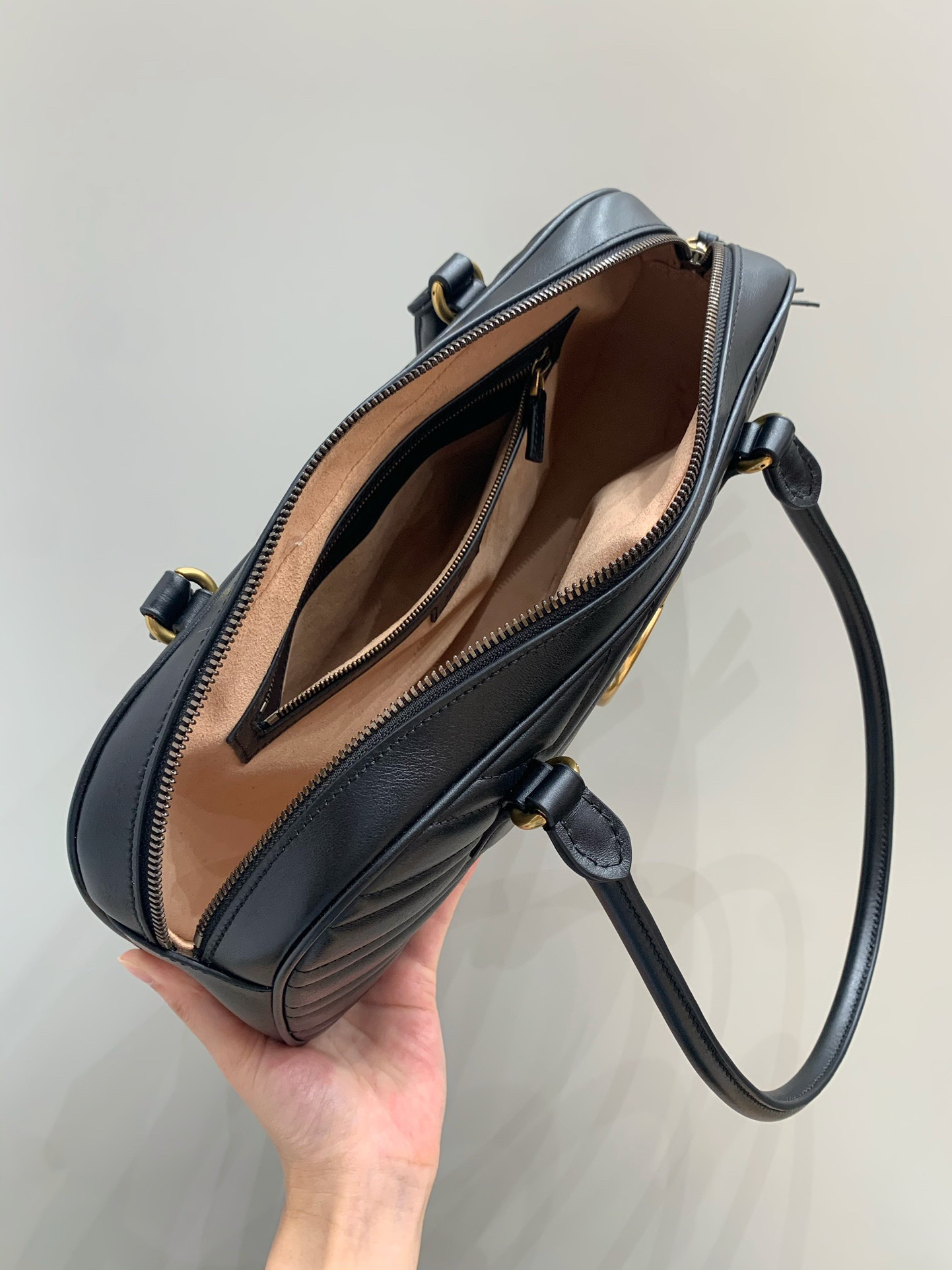 Bagsaaa Gvc*1 Marmont Medium Top Handle Bag 795218 Black - 35.5x16.5x7cm