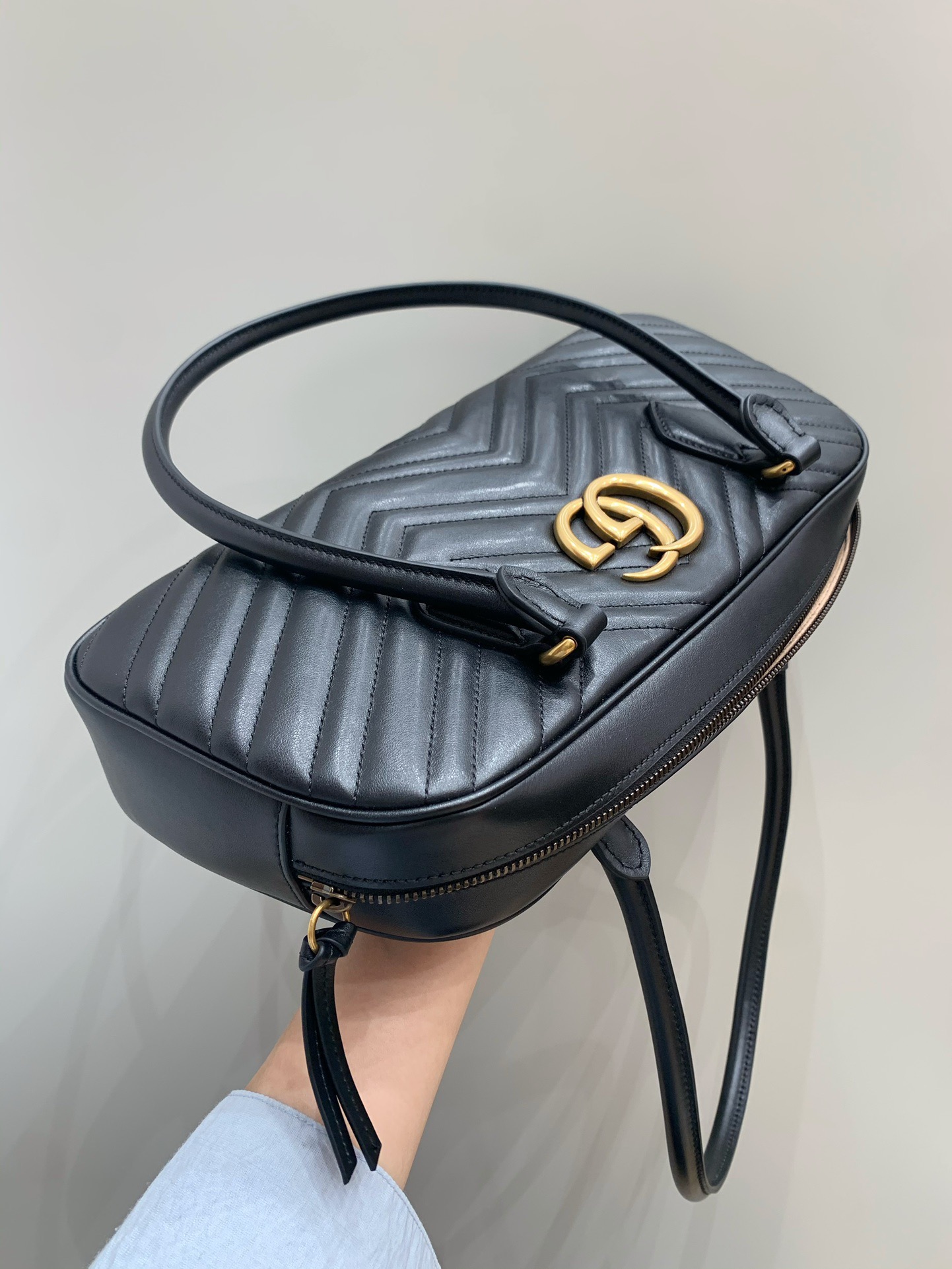 Bagsaaa Gvc*1 Marmont Medium Top Handle Bag 795218 Black - 35.5x16.5x7cm