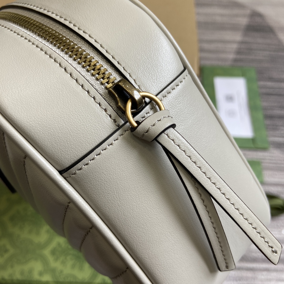 Bagsaaa Gvc*1 Marmont Medium Top Handle Bag 795218 Light Grey - 35.5x16.5x7cm
