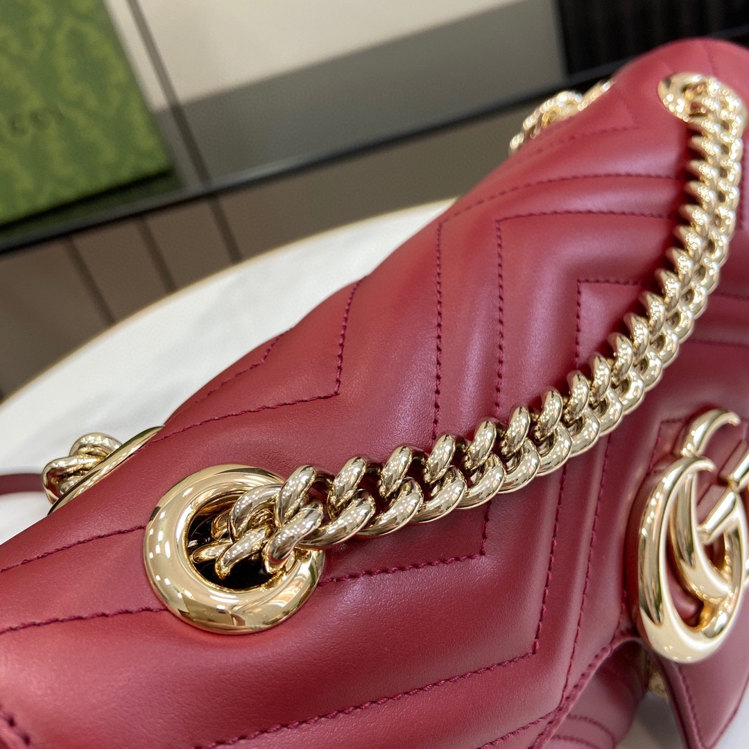 Bagsaaa Gvc*1 Marmont Mini Bag 474575 Red - 20 x 13 x 6 cm