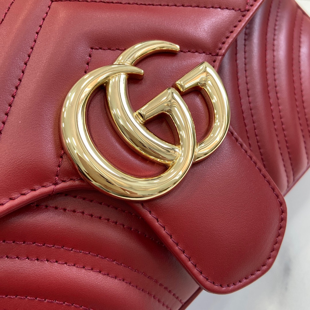 Bagsaaa Gvc*1 Marmont Mini Bag 474575 Red - 20 x 13 x 6 cm