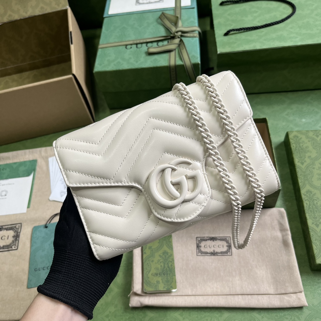 Bagsaaa Gvc*1 Marmont Mini Bag 474575 White - 20 x 13 x 6 cm