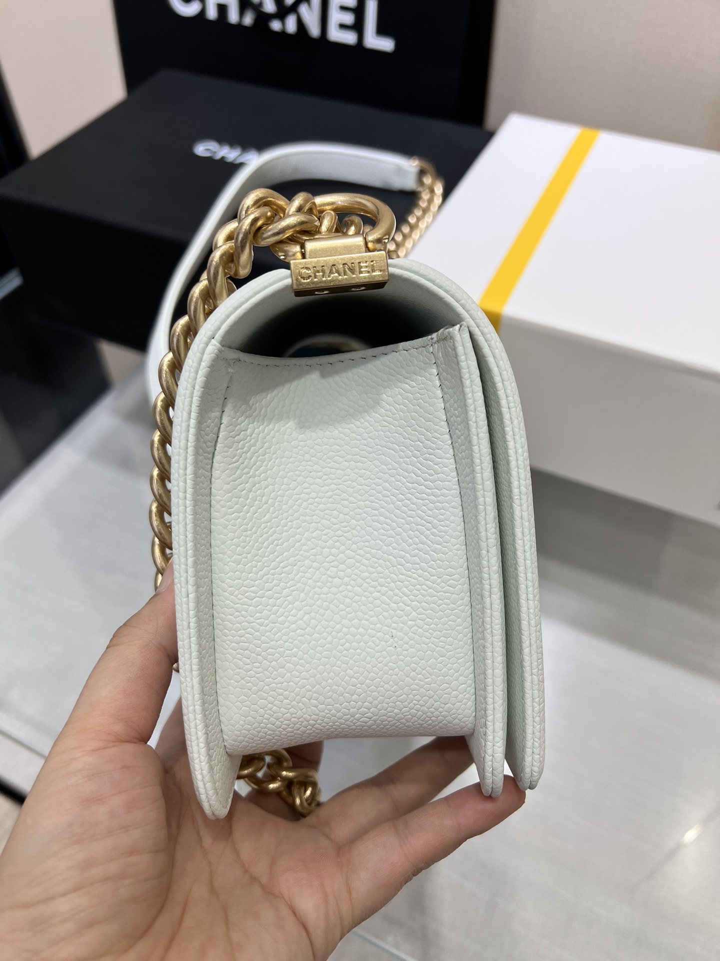 Ch**el Leboy bag Caviar 25cm White