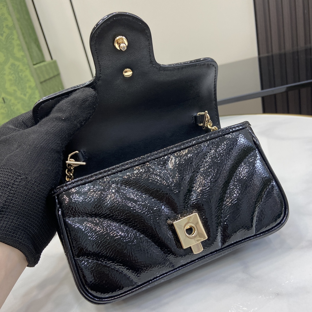 Bagsaaa Gvc*1 GG Marmont S*per Mini Bag 476433 Black - 16x10x4 ccm
