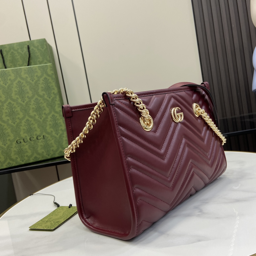 Bagsaaa Gvc*1 GG Marmont Small Tote 779727 Red - 26.5 x 18.5 x 12.5 cm