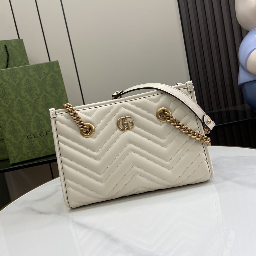 Bagsaaa Gvc*1 GG Marmont Small Tote 779727 White - 26.5 x 18.5 x 12.5 cm