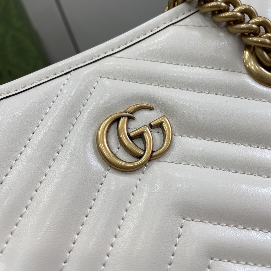 Bagsaaa Gvc*1 GG Marmont Small Tote 779727 White - 26.5 x 18.5 x 12.5 cm