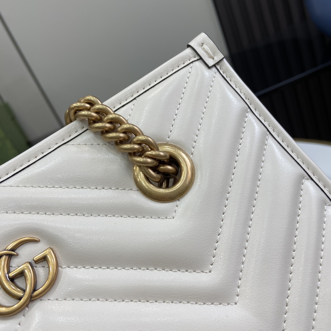 Bagsaaa Gvc*1 GG Marmont Small Tote 779727 White - 26.5 x 18.5 x 12.5 cm