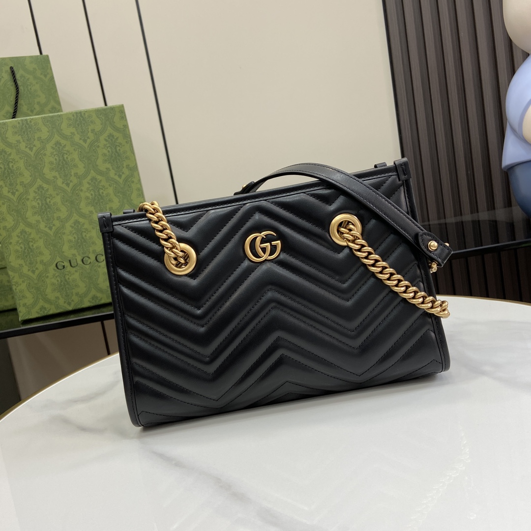 Bagsaaa Gvc*1 GG Marmont Small Tote 779727 Black - 26.5 x 18.5 x 12.5 cm