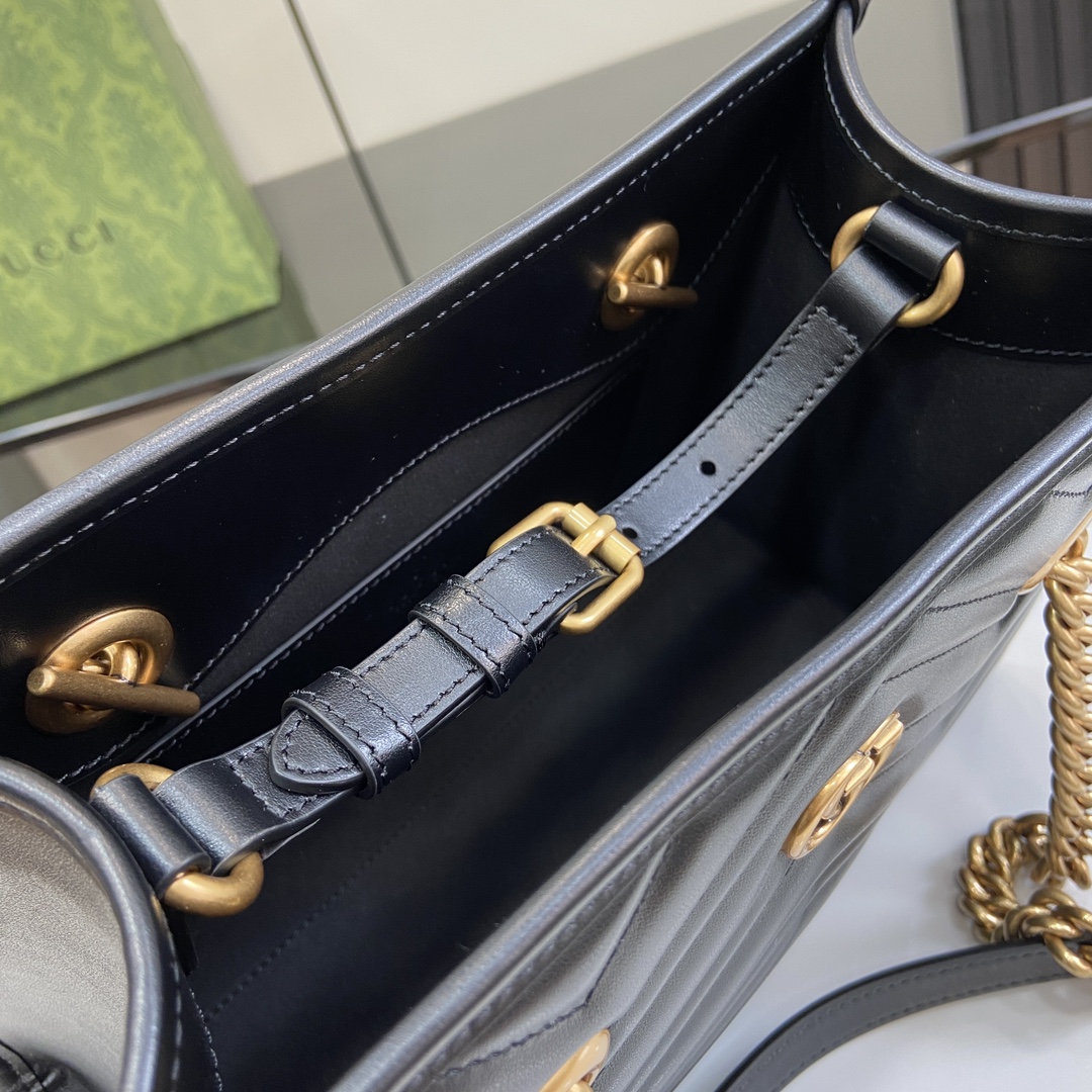 Bagsaaa Gvc*1 GG Marmont Small Tote 779727 Black - 26.5 x 18.5 x 12.5 cm