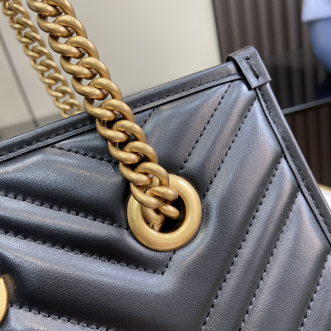 Bagsaaa Gvc*1 GG Marmont Small Tote 779727 Black - 26.5 x 18.5 x 12.5 cm