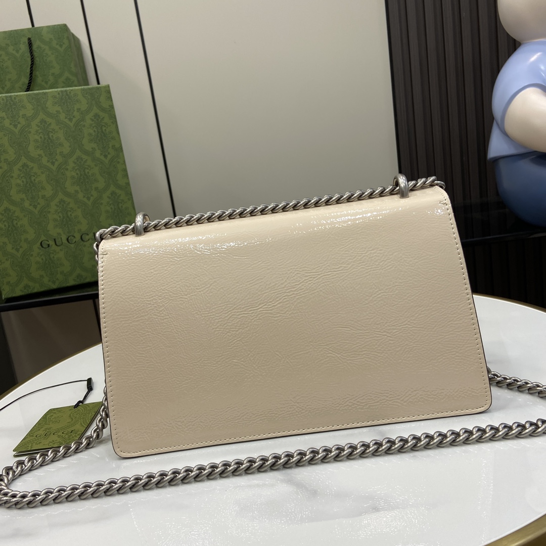 Bagsaaa Gvc*1 Dionysus Small Shoulder Bag White Patent 795005 - 28 x 16 x 10.5cm