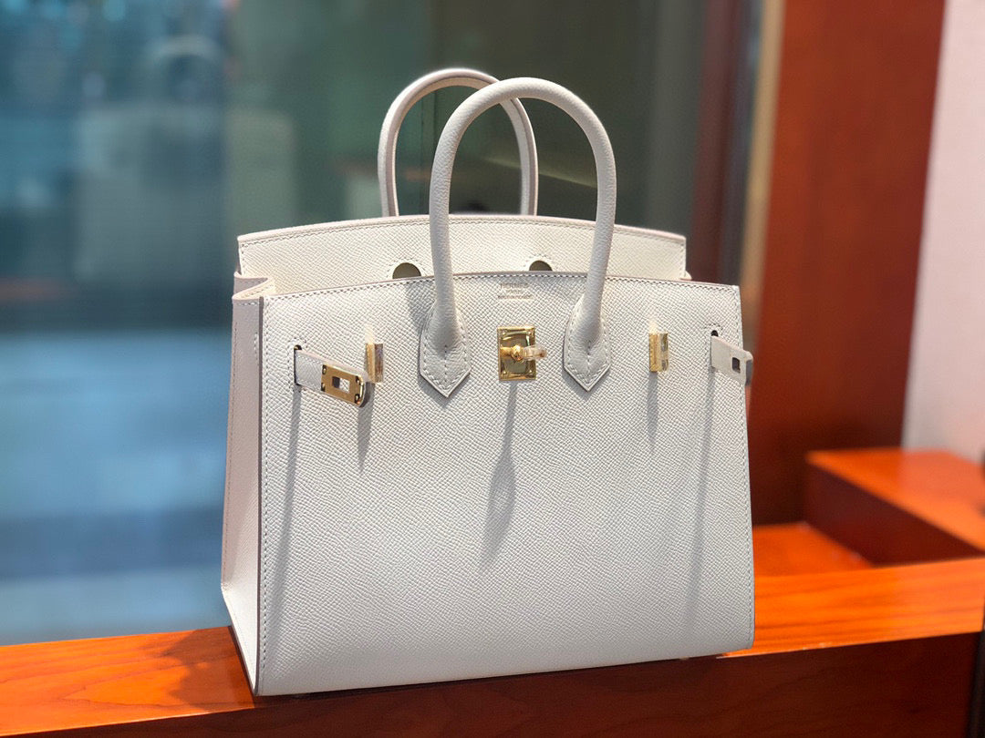 Bagsaaa H**me5 Birkin Pure White Gold Hardware Epsom Leather - 25cm