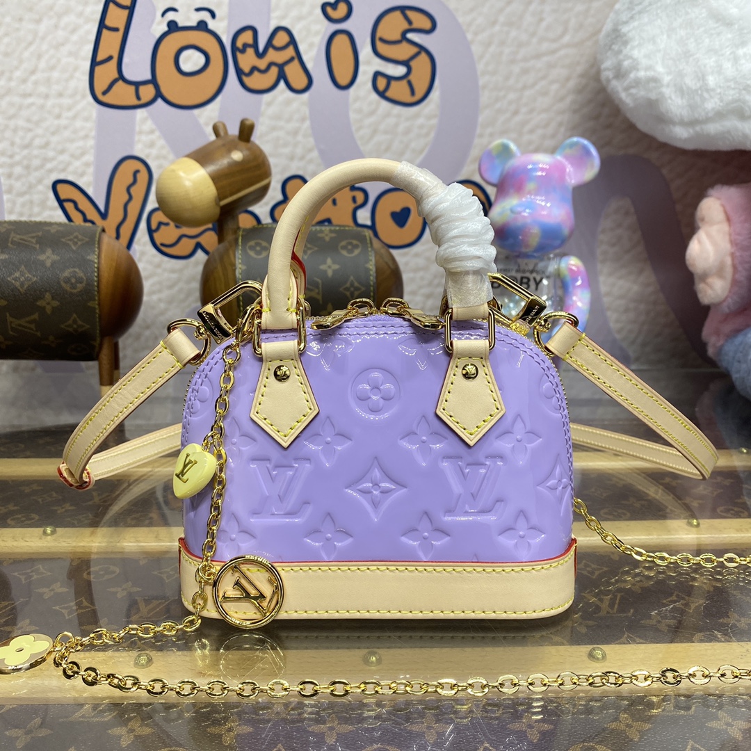 Bagsaaa L0vis Vvtt0n M82974 Nano Alma Glossy Lilac - 18 x 12 x 8 cm