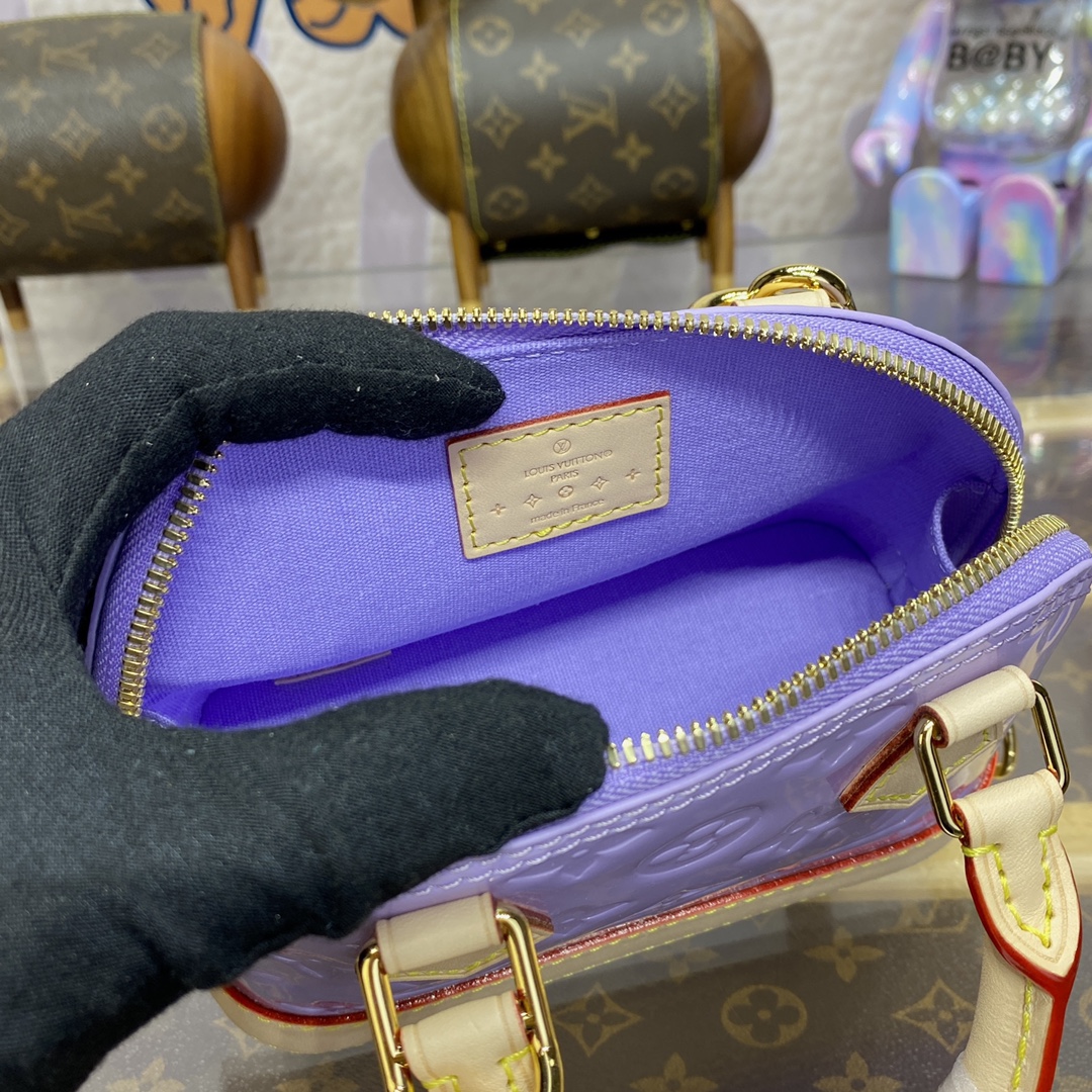 Bagsaaa L0vis Vvtt0n M82974 Nano Alma Glossy Lilac - 18 x 12 x 8 cm
