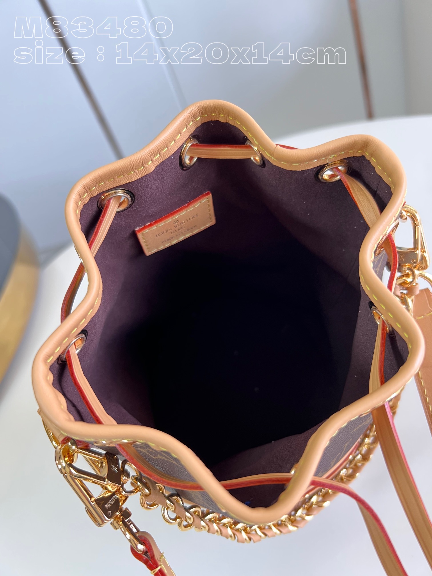 Bagsaaa L0vis Vvtt0n M83480 Canoé Bucket Bag Monogram - 14 x 20.5 x 14 cm