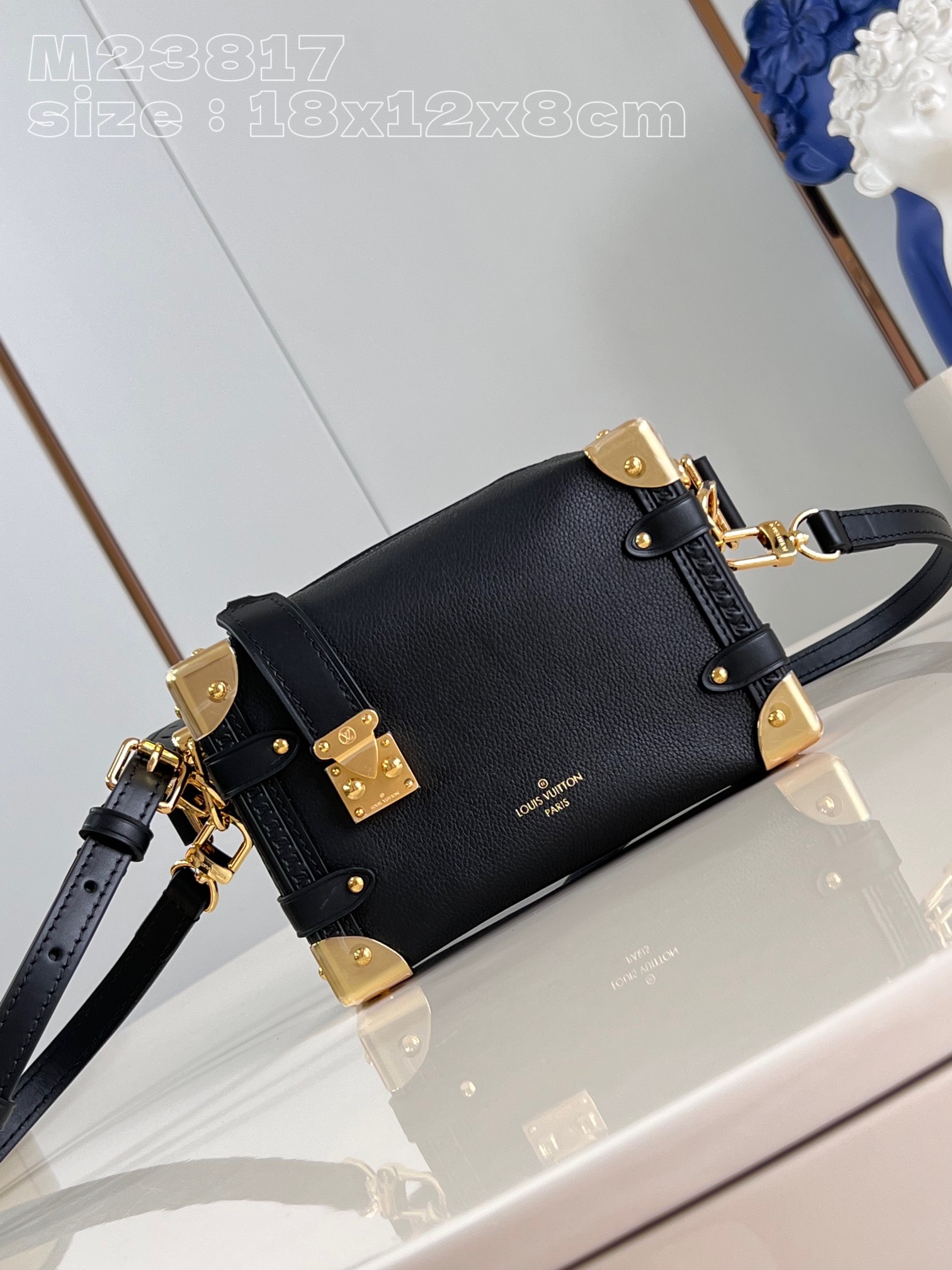 Bagsaaa L0vis Vvtt0n M23817 Side Trunk PM Bag Black - 18 x 12.5 x 8 cm