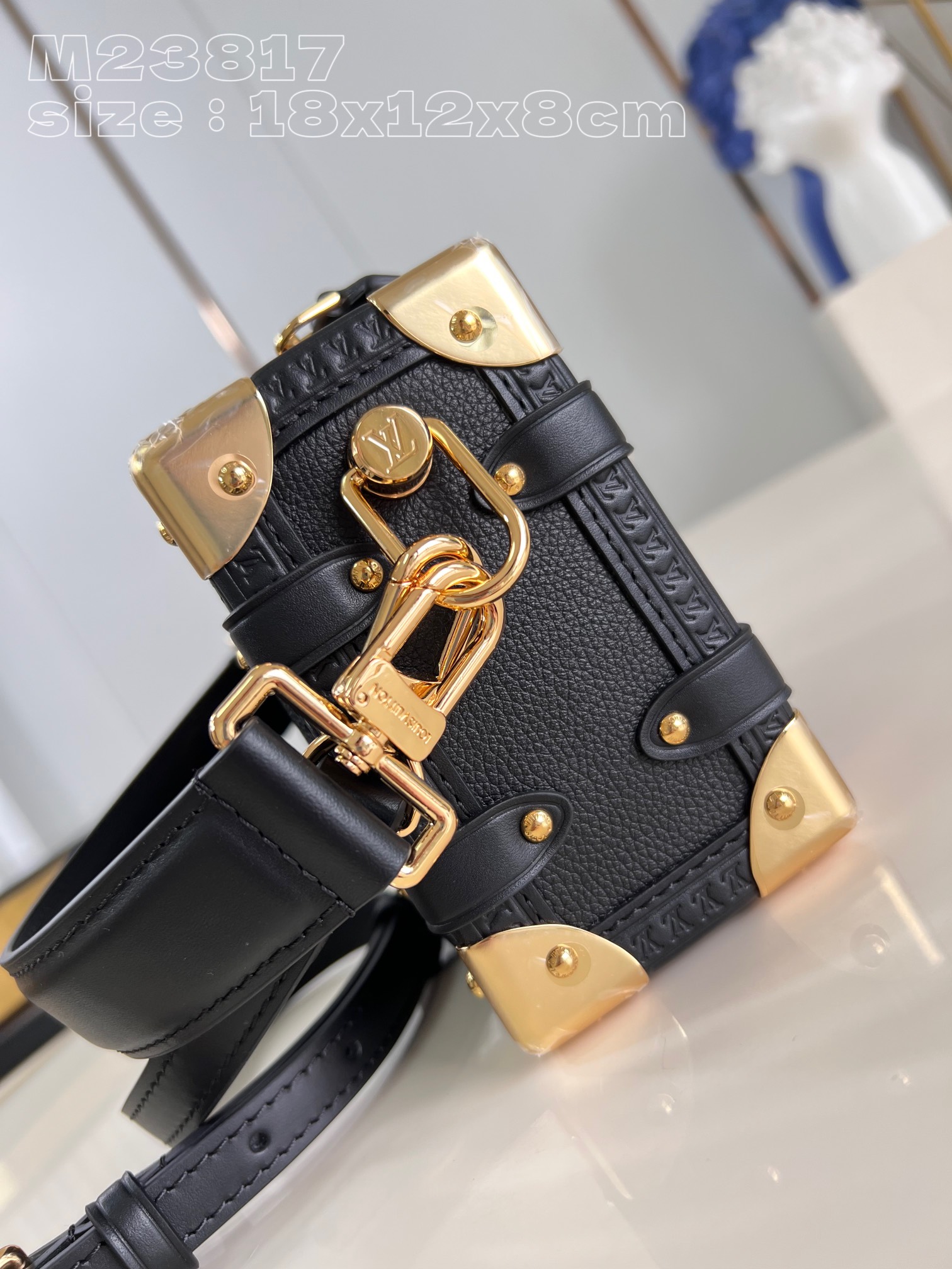Bagsaaa L0vis Vvtt0n M23817 Side Trunk PM Bag Black - 18 x 12.5 x 8 cm