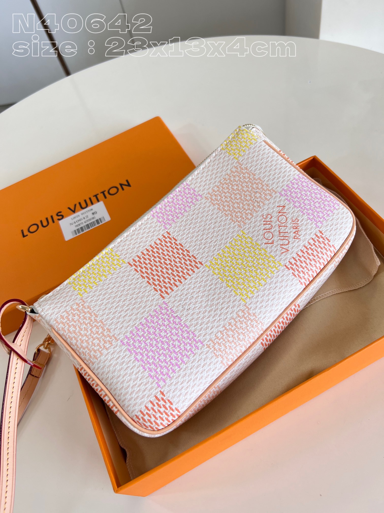 Bagsaaa L0vis Vvtt0n N40642 Pochette Accessoires Peach Pink - 23.5 x 13.5 x 4 cm