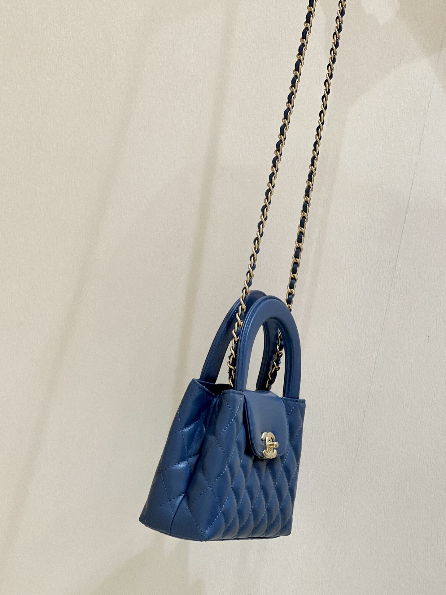 Bagsaaa Ch**el Kelly Mini Shopping Bag Blue - 19x13x7 cm