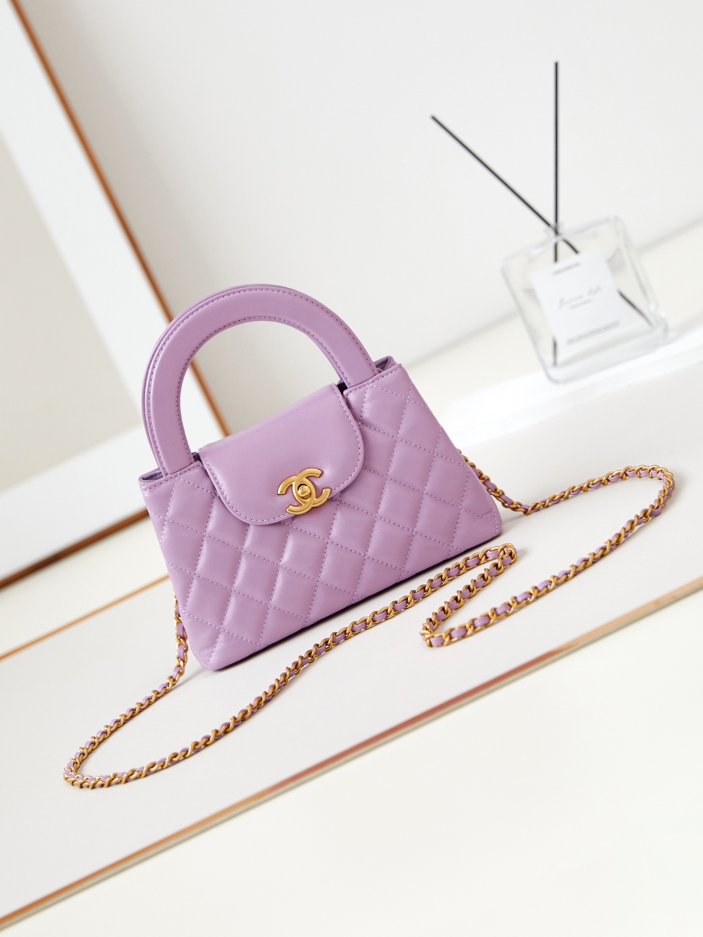 Bagsaaa Ch**el Kelly Mini Shopping Bag Purple - 19x13x7 cm