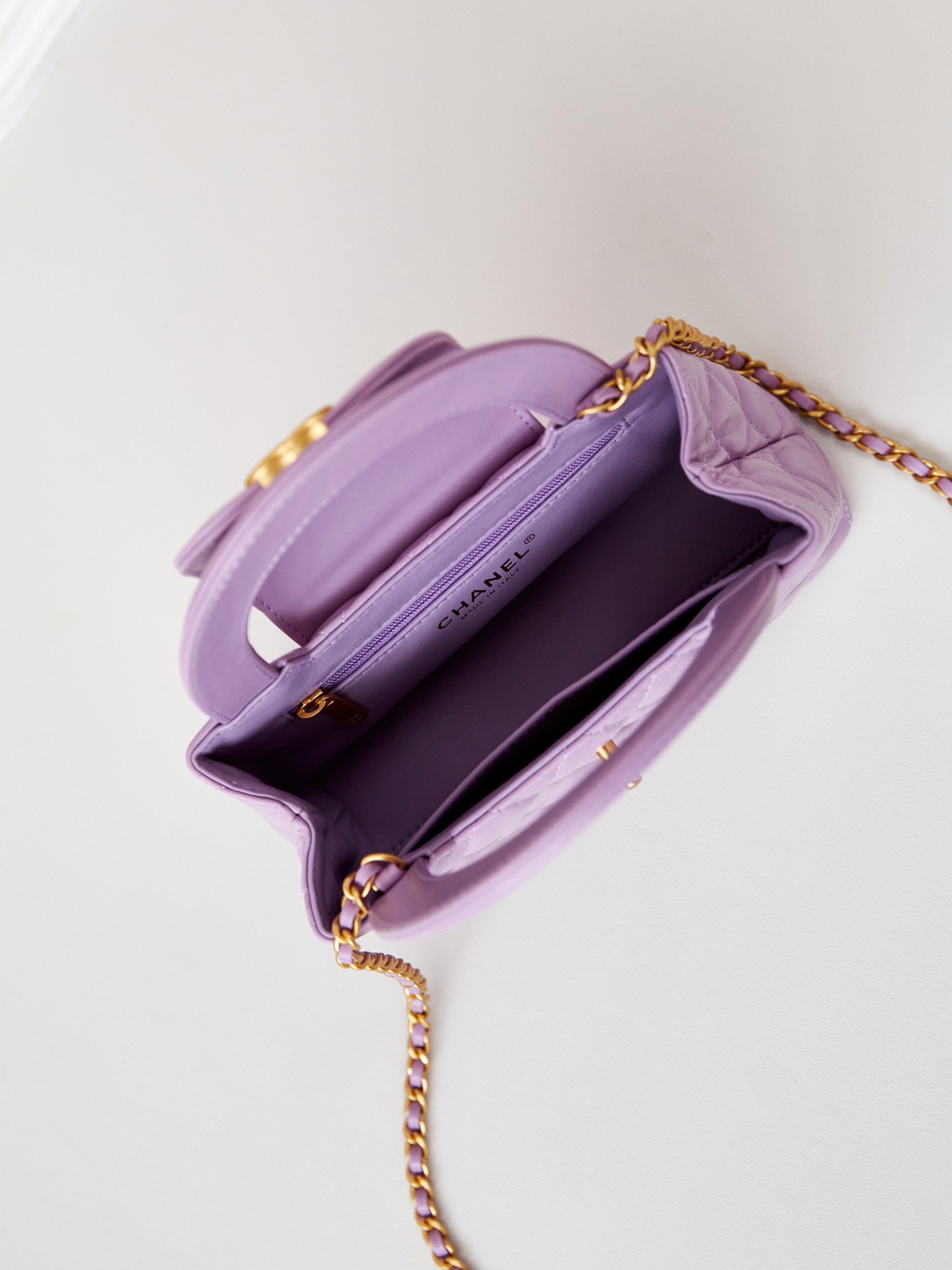 Bagsaaa Ch**el Kelly Mini Shopping Bag Purple - 19x13x7 cm