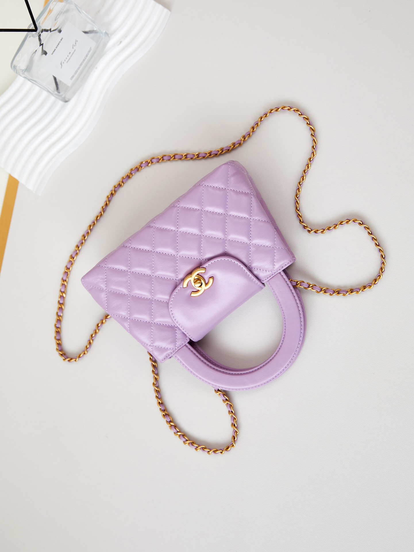 Bagsaaa Ch**el Kelly Mini Shopping Bag Purple - 19x13x7 cm