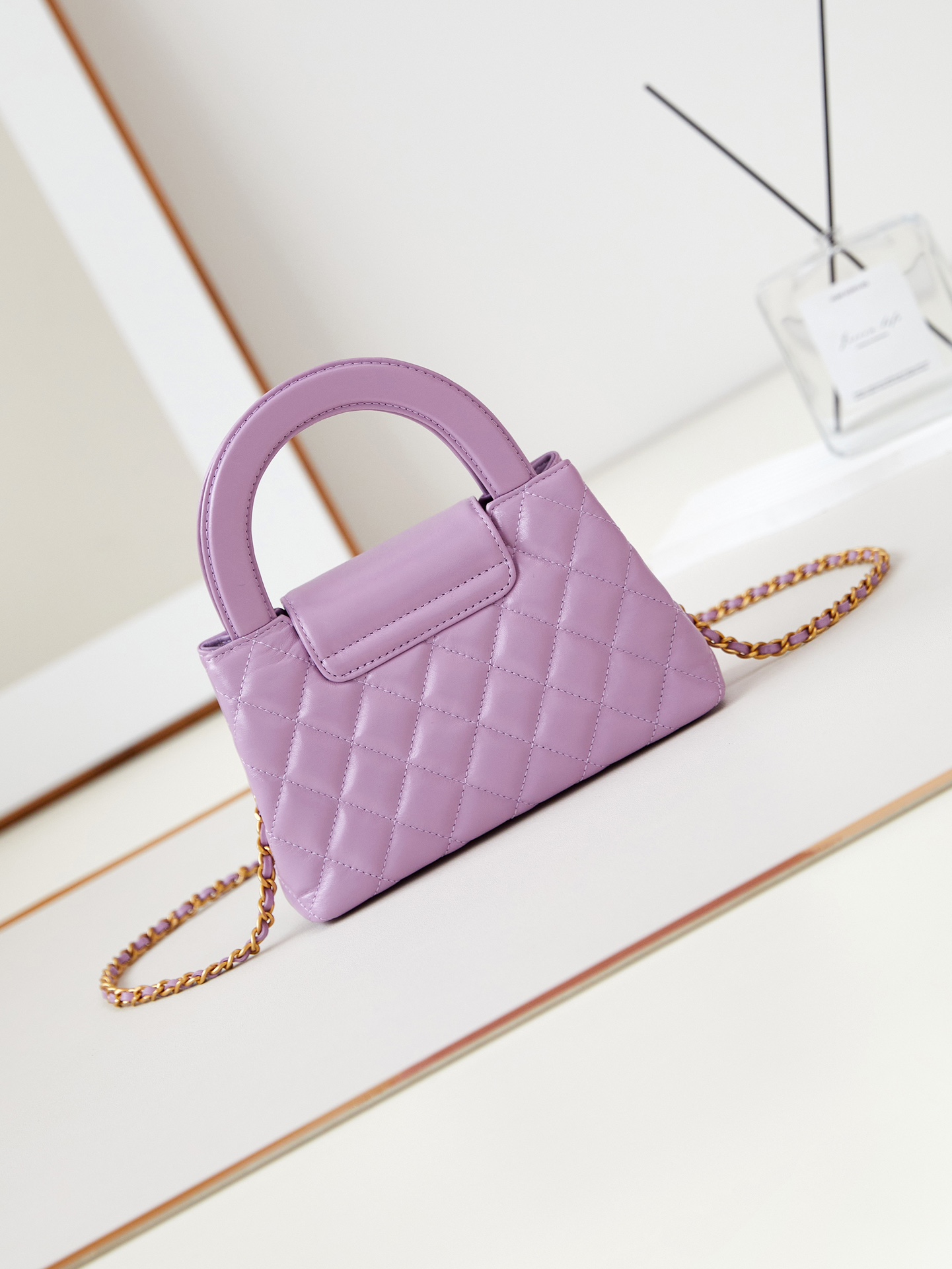 Bagsaaa Ch**el Kelly Mini Shopping Bag Purple - 19x13x7 cm