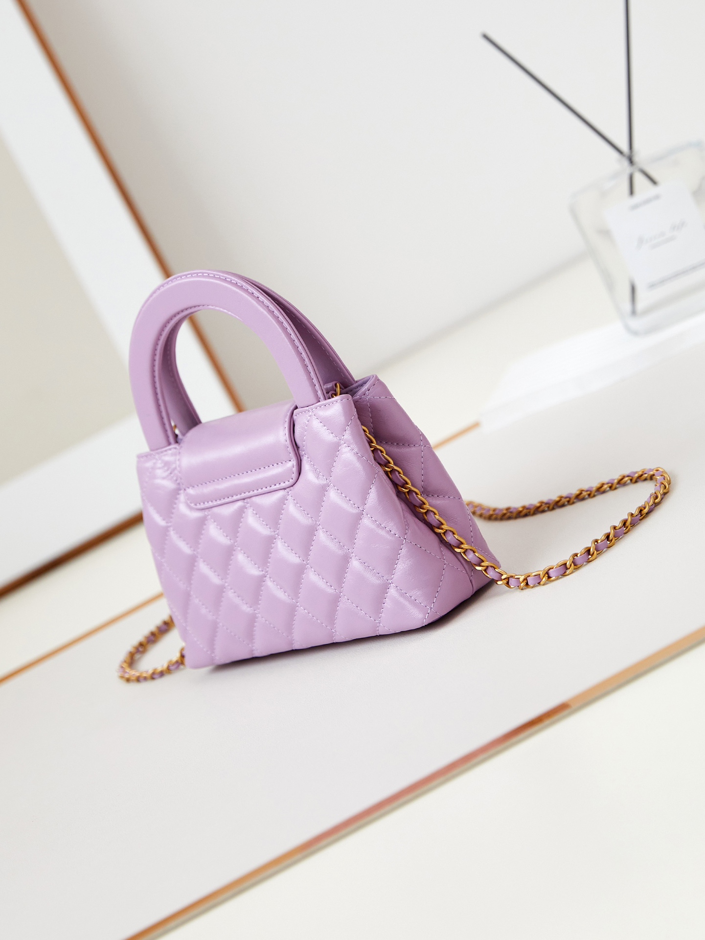 Bagsaaa Ch**el Kelly Mini Shopping Bag Purple - 19x13x7 cm