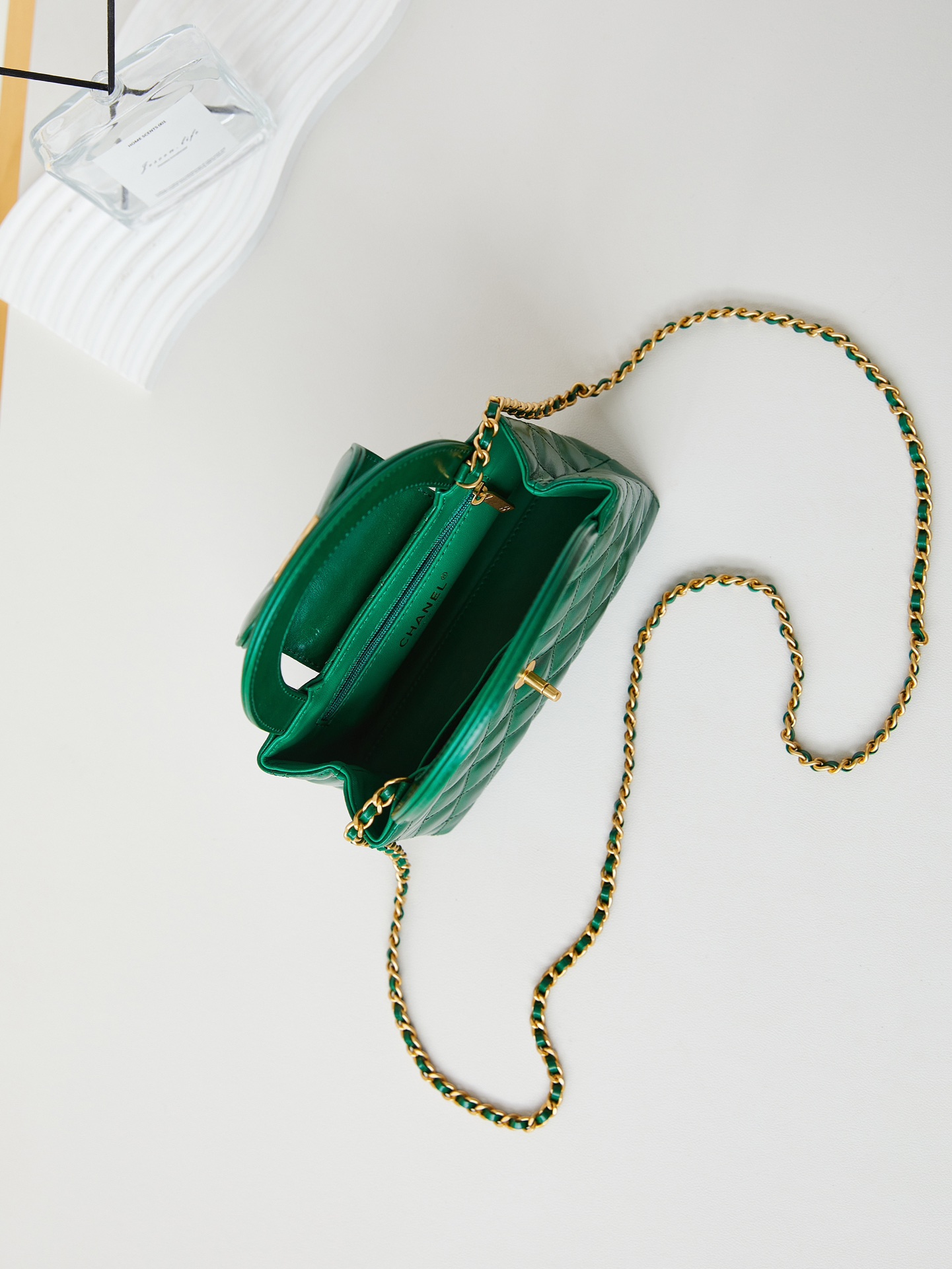 Bagsaaa Ch**el Kelly Mini Shopping Bag Green - 19x13x7 cm