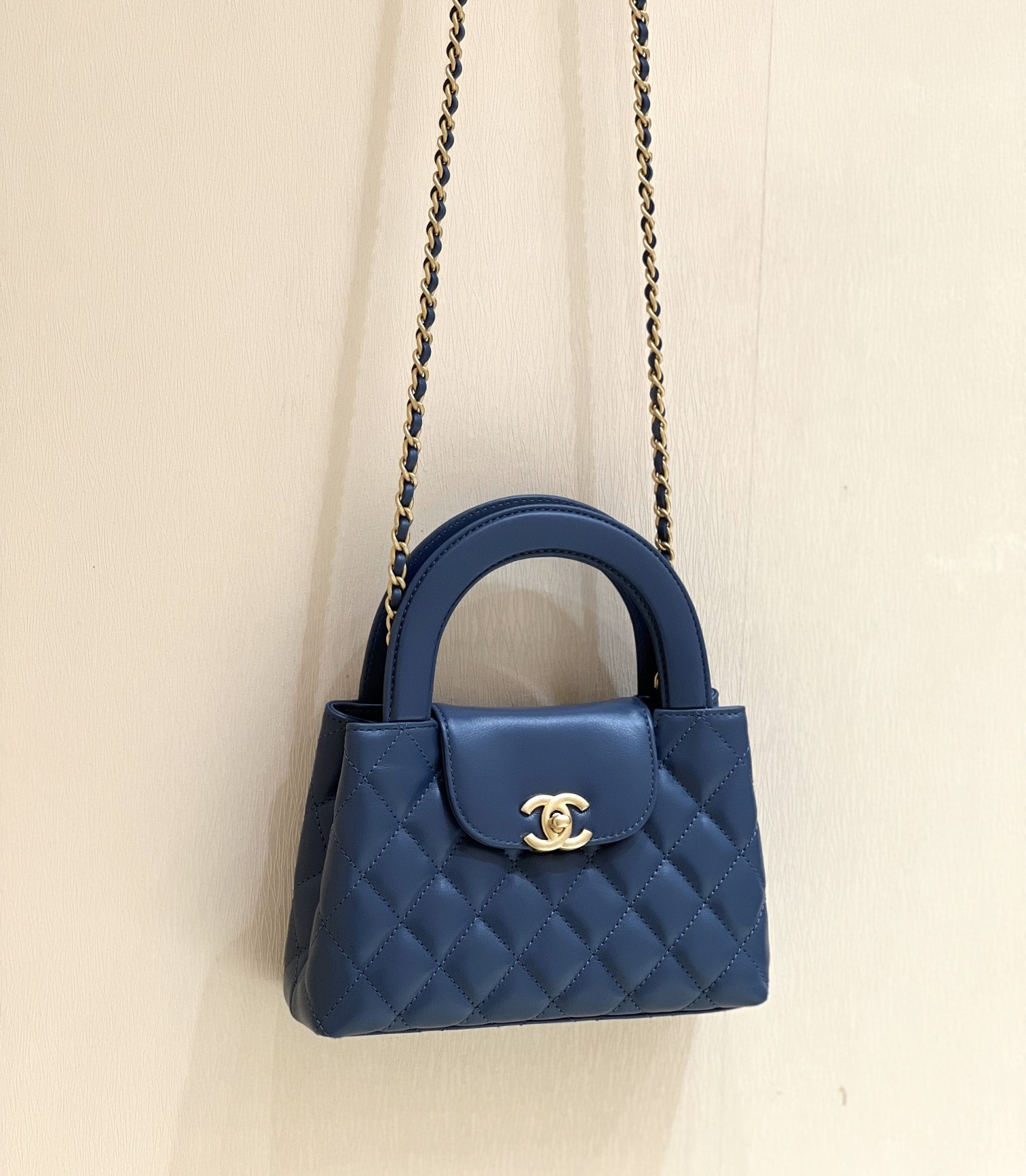 Bagsaaa Ch**el Kelly Mini Shopping Bag Blue - 19x13x7 cm