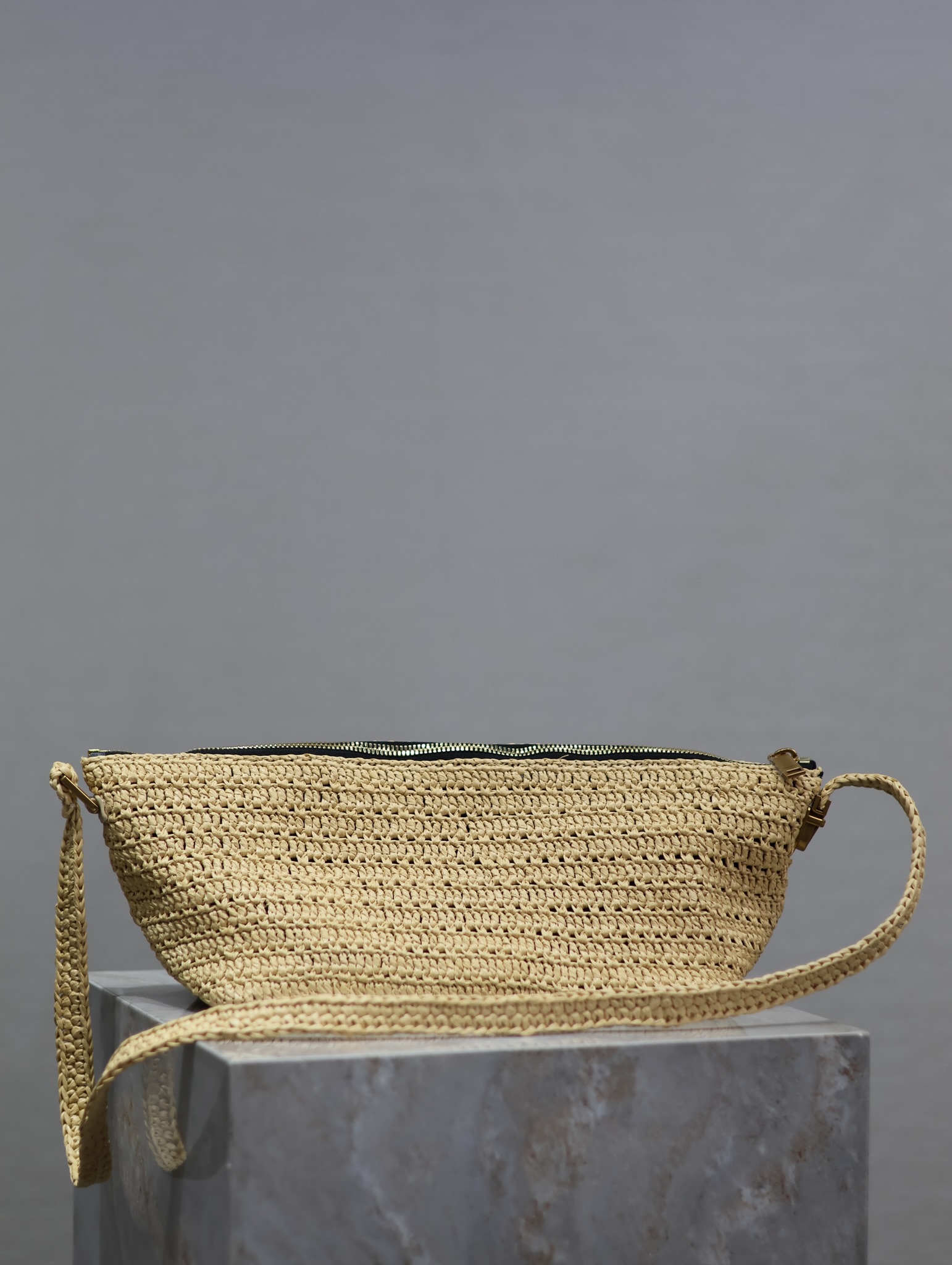 Bagsaaa Y51 Le Rafia Crossbody Bag 667490 Naturel - 23/26 X 14 X 14.5 CM