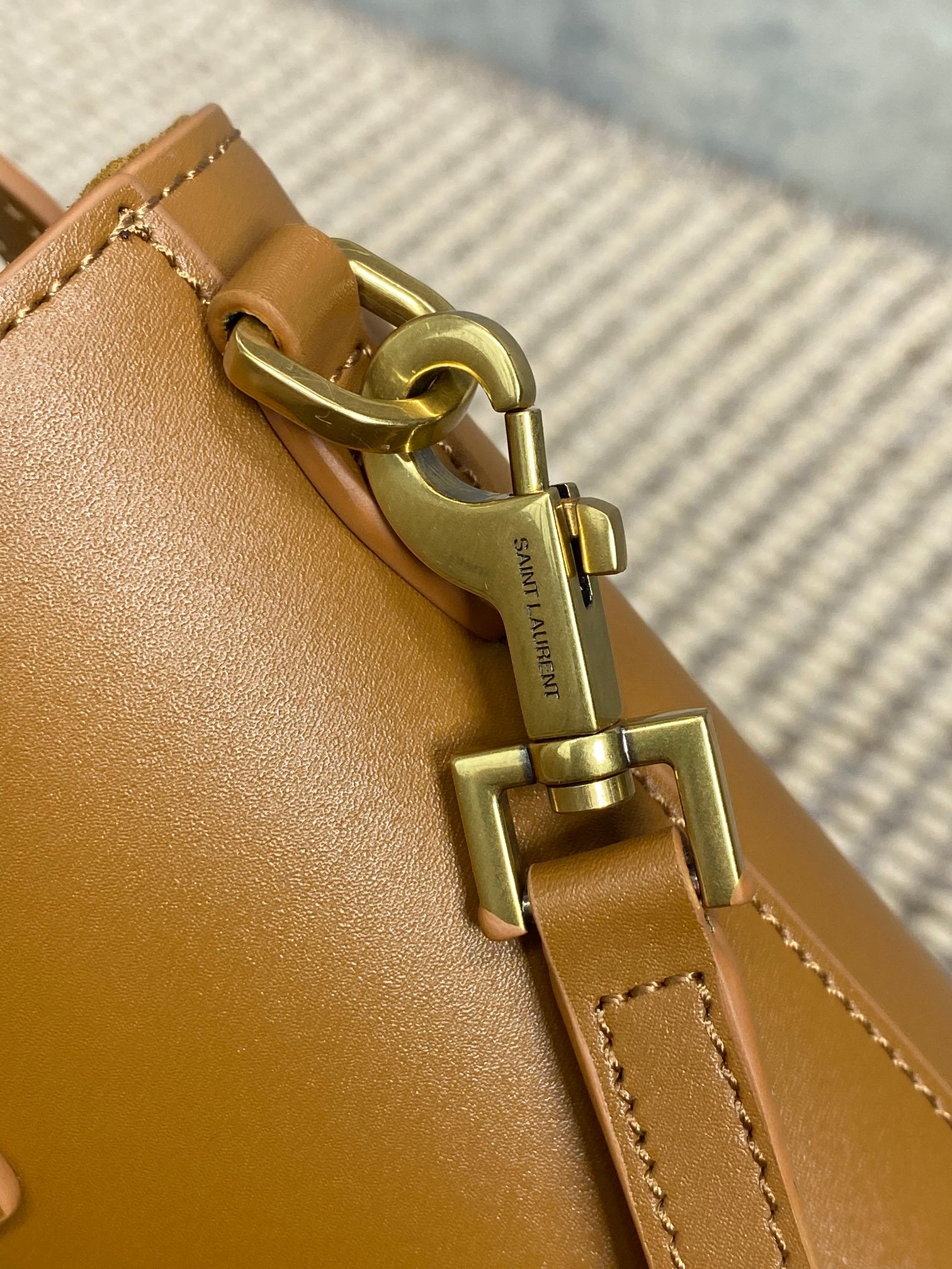 Bagsaaa Y51 Mini Toy Shopping Sa1nt Lau*nt In Box Leather 773995 Brown - 18 X 17 X 8 CM