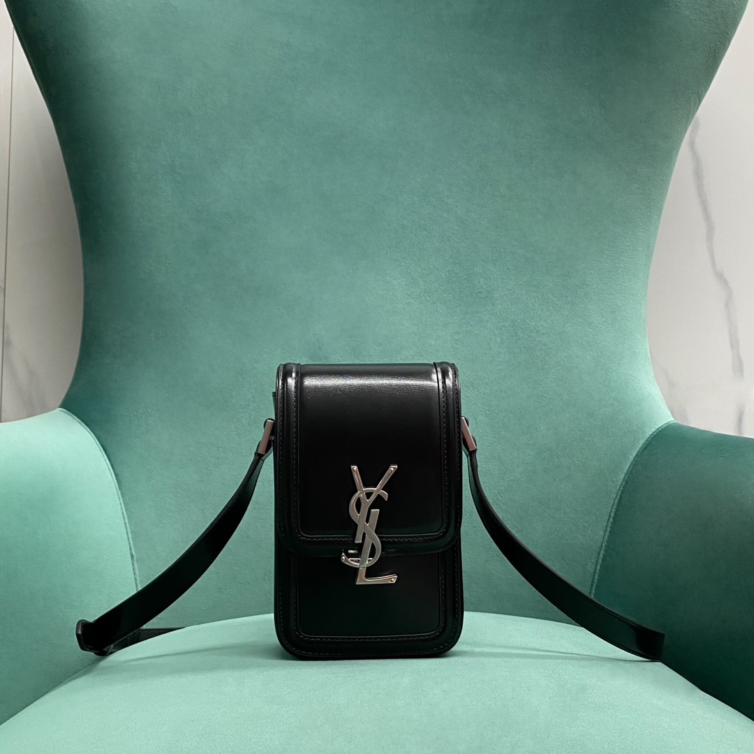 Bagsaaa Y51 Solferino Mini Bag In Smooth Leather 753963 Black - 18 X 11 X 5 CM