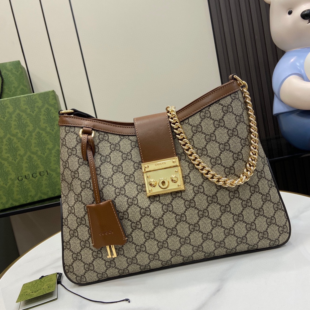 Bagsaaa Gvc*1 Padlock GG Medium Shoulder Bag 795113 Brown - 32.5 x 24 x 5.5 cm