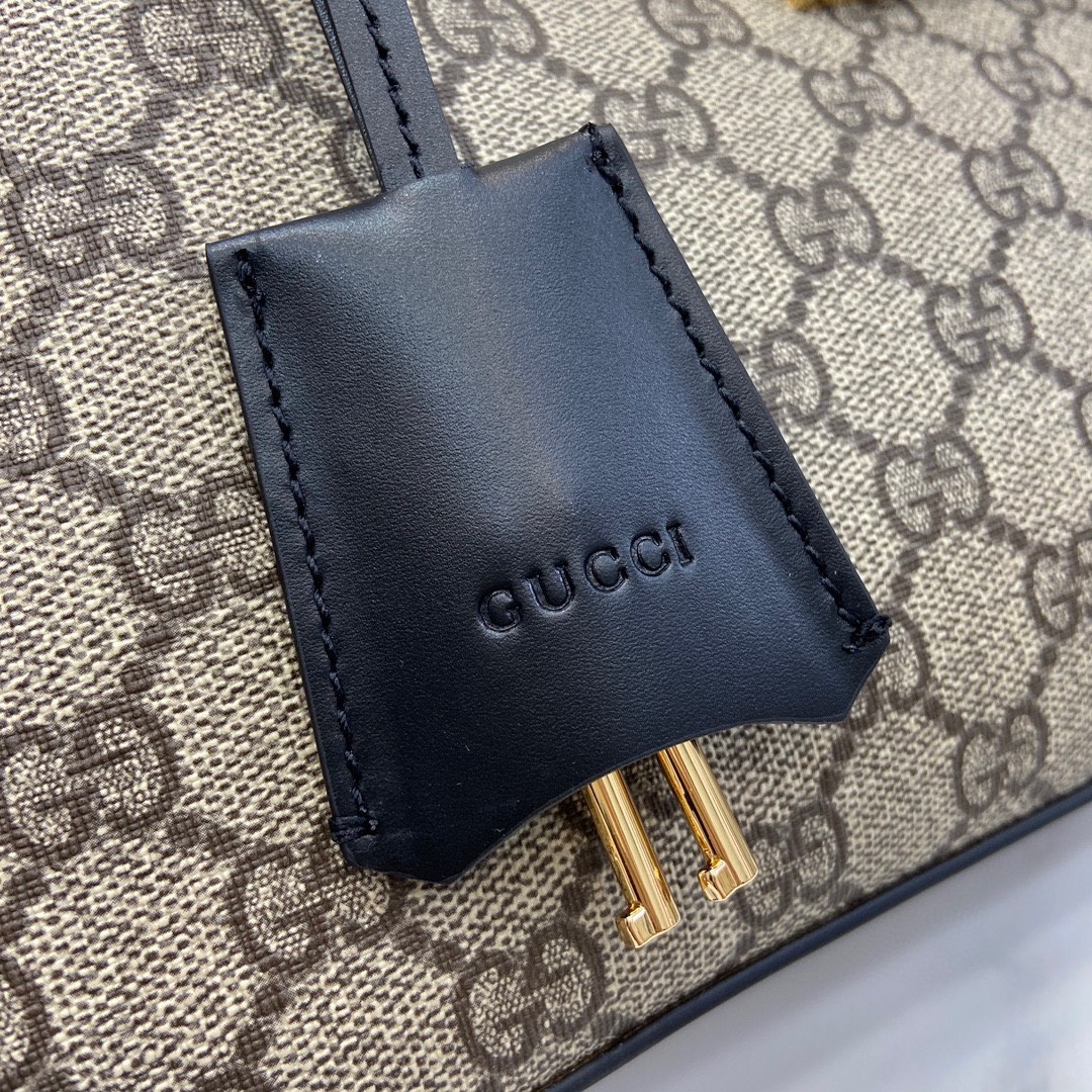 Bagsaaa Gvc*1 Padlock GG Medium Shoulder Bag 795113 Black - 32.5 x 24 x 5.5 cm