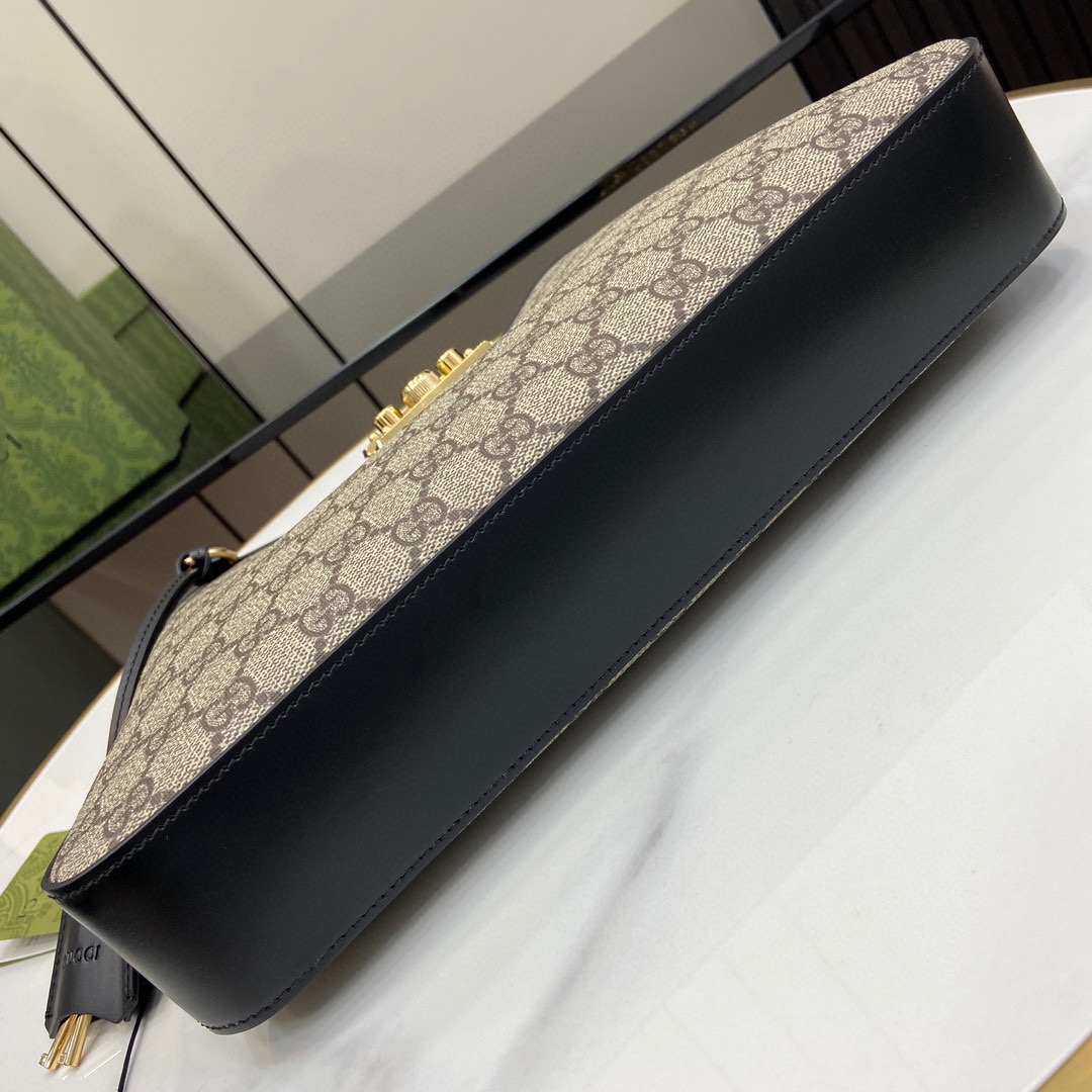 Bagsaaa Gvc*1 Padlock GG Medium Shoulder Bag 795113 Black - 32.5 x 24 x 5.5 cm