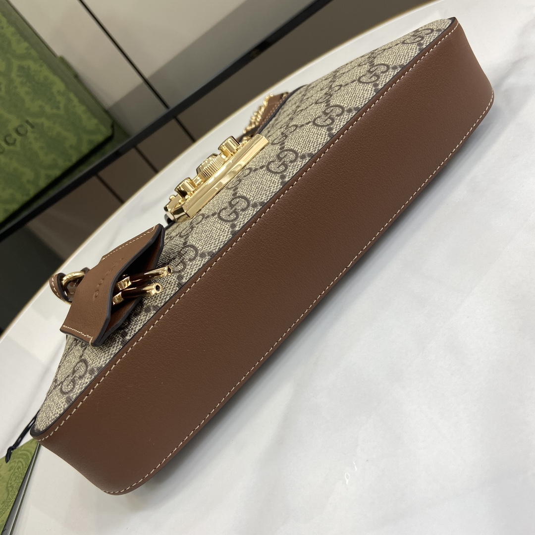 Bagsaaa Gvc*1 Padlock GG Medium Shoulder Bag 811705 Brown - 26.5x14x6 cm