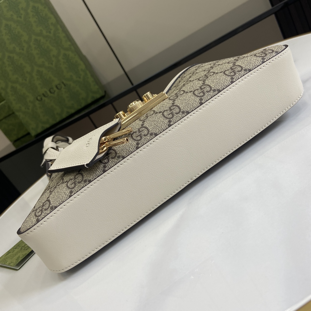 Bagsaaa Gvc*1 Padlock GG Medium Shoulder Bag 811705 White - 26.5x14x6 cm