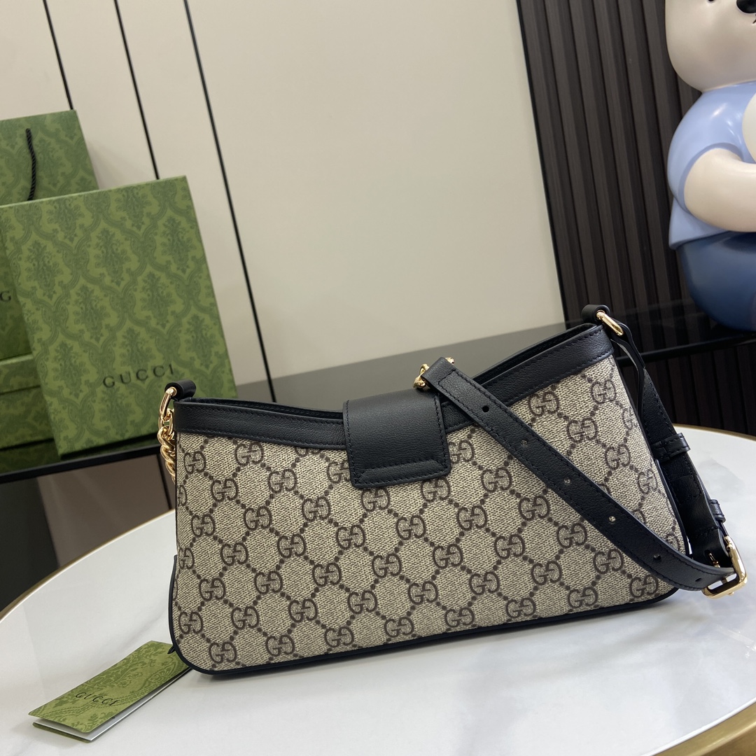 Bagsaaa Gvc*1 Padlock GG Medium Shoulder Bag 811705 Black - 26.5x14x6 cm